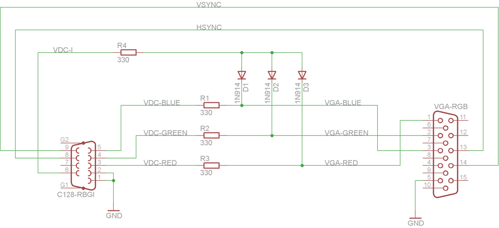 Vga to vga схема